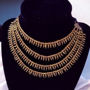 🆕Egyptian/Gothic Goldtone Metalic Choker Necklace